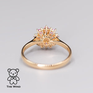 Sunflower Sapphire Engagement Ring