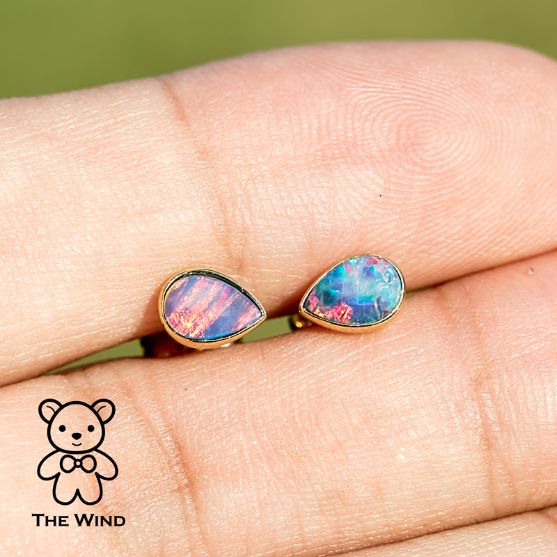 Geometric Pear Stud Earrings
