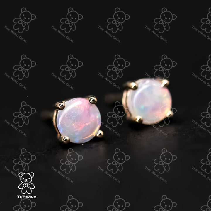 Minimalist  Opal Stud Earrings-2