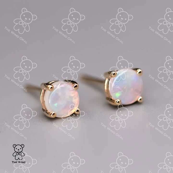 Minimalist  Opal Stud Earrings-1
