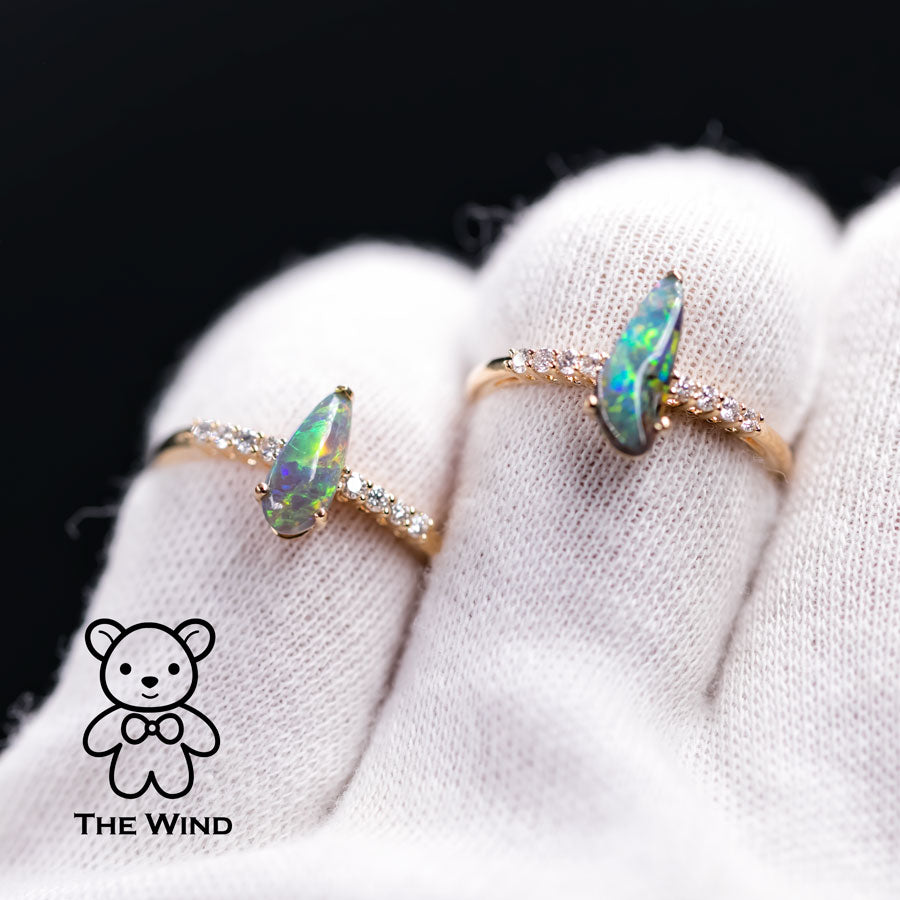 Stylish Boulder Opal Engagement Ring