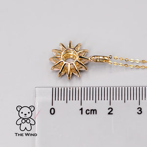 Sunflower Opal Diamond Necklace