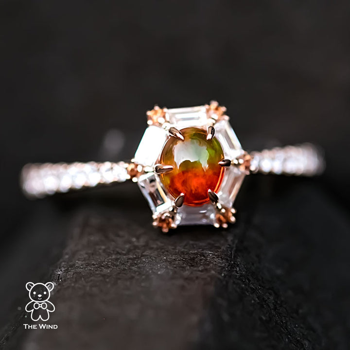 Baguette Diamond Opal Engagement Ring-2