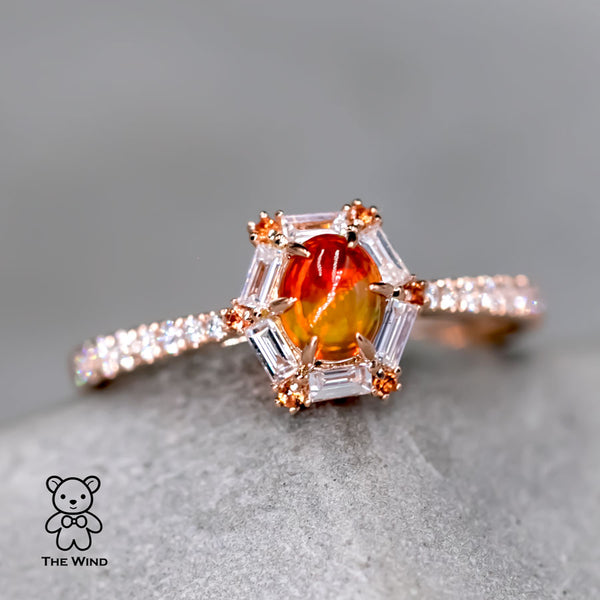 Baguette Diamond Opal Engagement Ring-1
