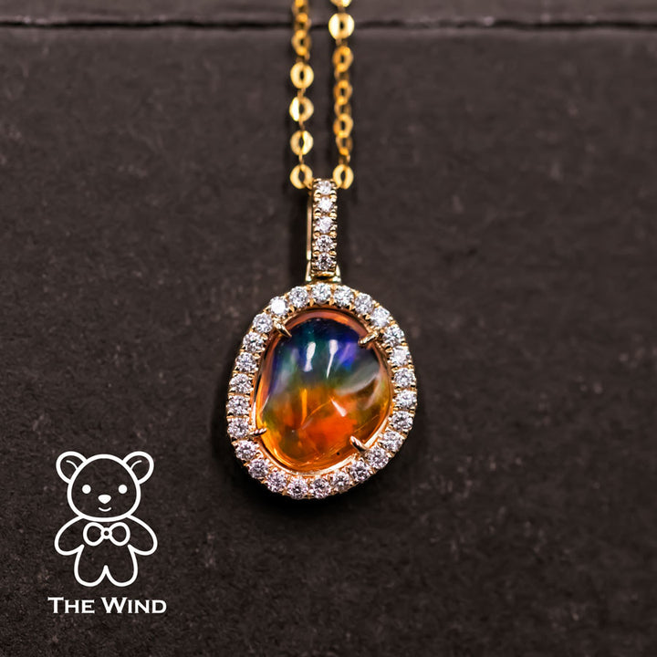 Diamond Fire Opal Necklace-4