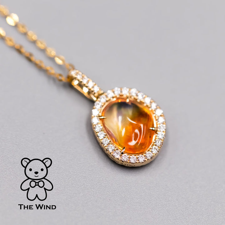 Diamond Fire Opal Necklace-2