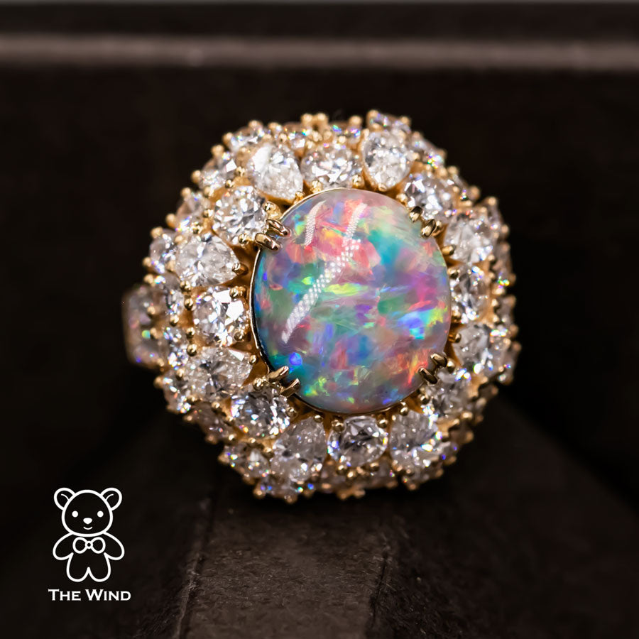 GIA Black Opal Engagement Ring
