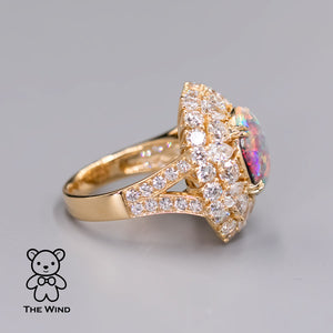 GIA Black Opal Engagement Ring